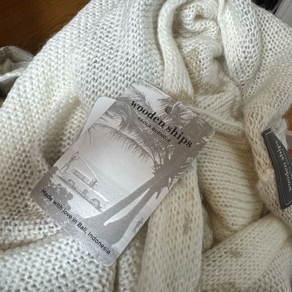 Wooden Ships Crystal Cardi Lightweight Open Knit Cardigan Pure Snow NWT - Picture 5 of 6